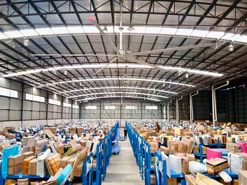 物流倉庫安裝潤東方工業大風扇案例