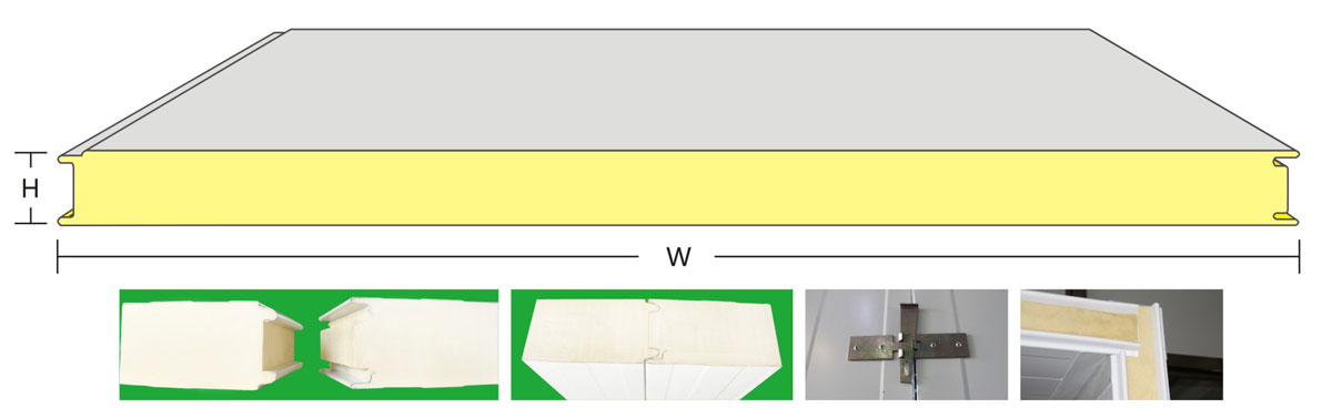 插口式聚氨酯冷庫(kù)保溫闆示意圖(tú)